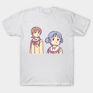 funny yuuko and mio meme face nichijou T-Shirt